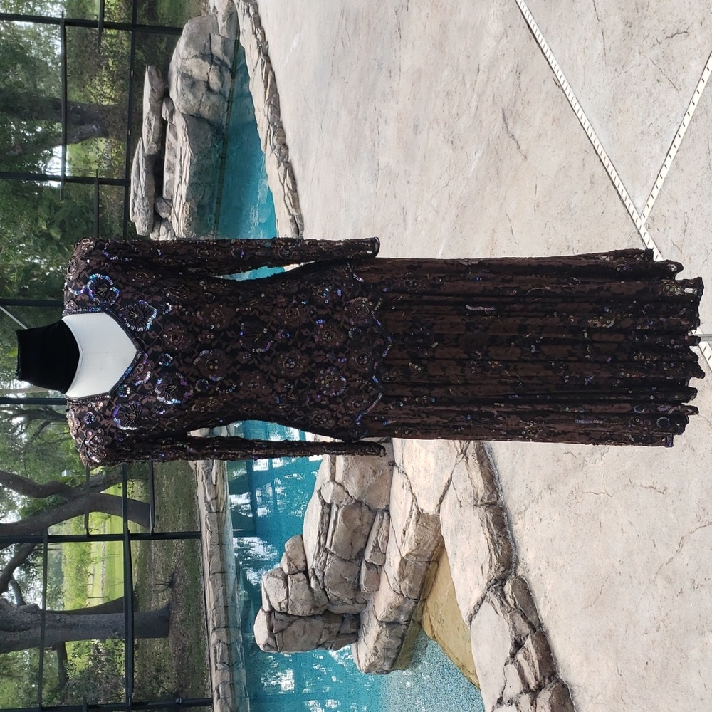 One-of-a-kind Vintage Judith Ann beaded, sequined and lace evening dress